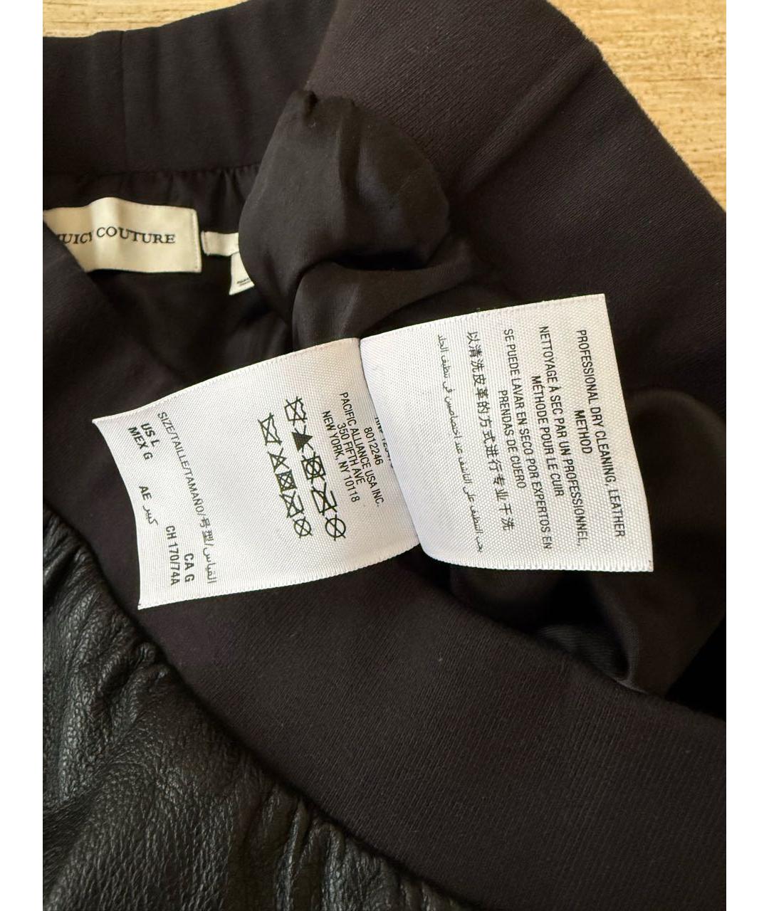 JUICY COUTURE Черные кожаные брюки узкие, фото 4