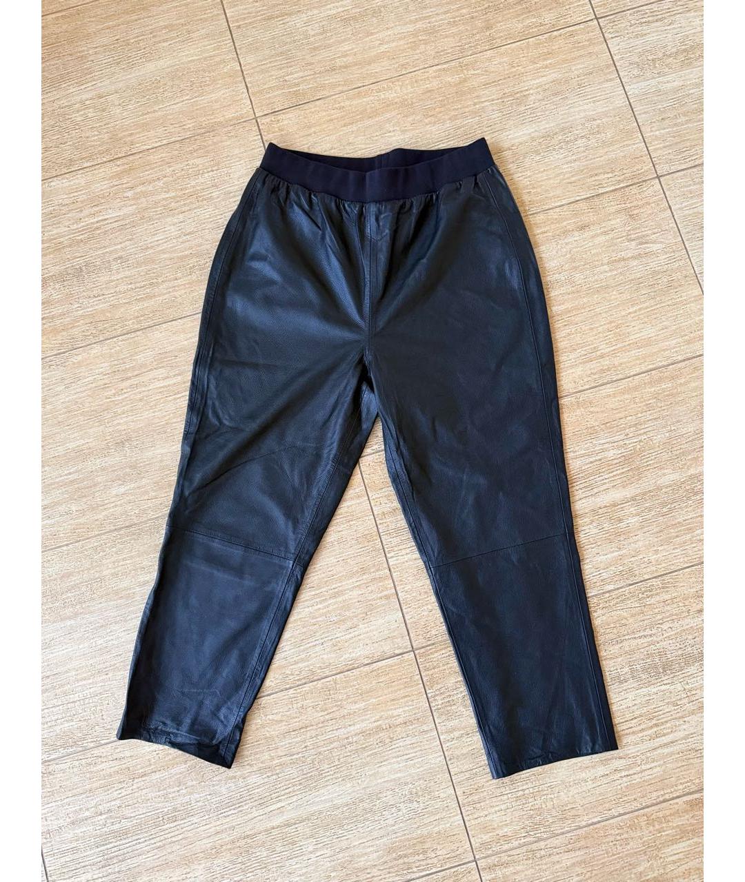JUICY COUTURE Черные кожаные брюки узкие, фото 8