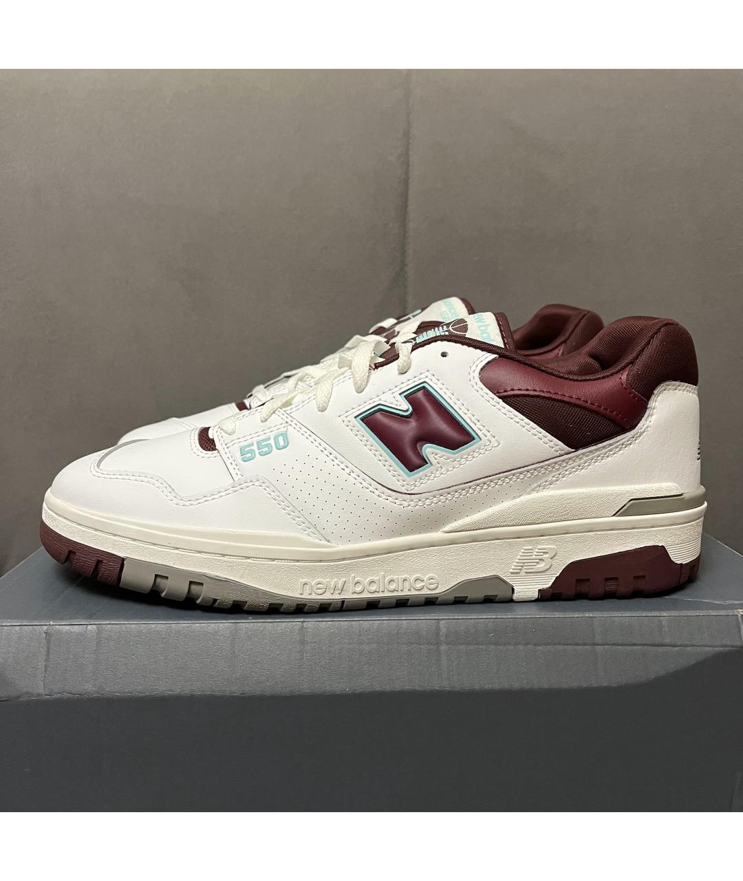 NEW BALANCE Белые кожаные низкие кроссовки / кеды, фото 2