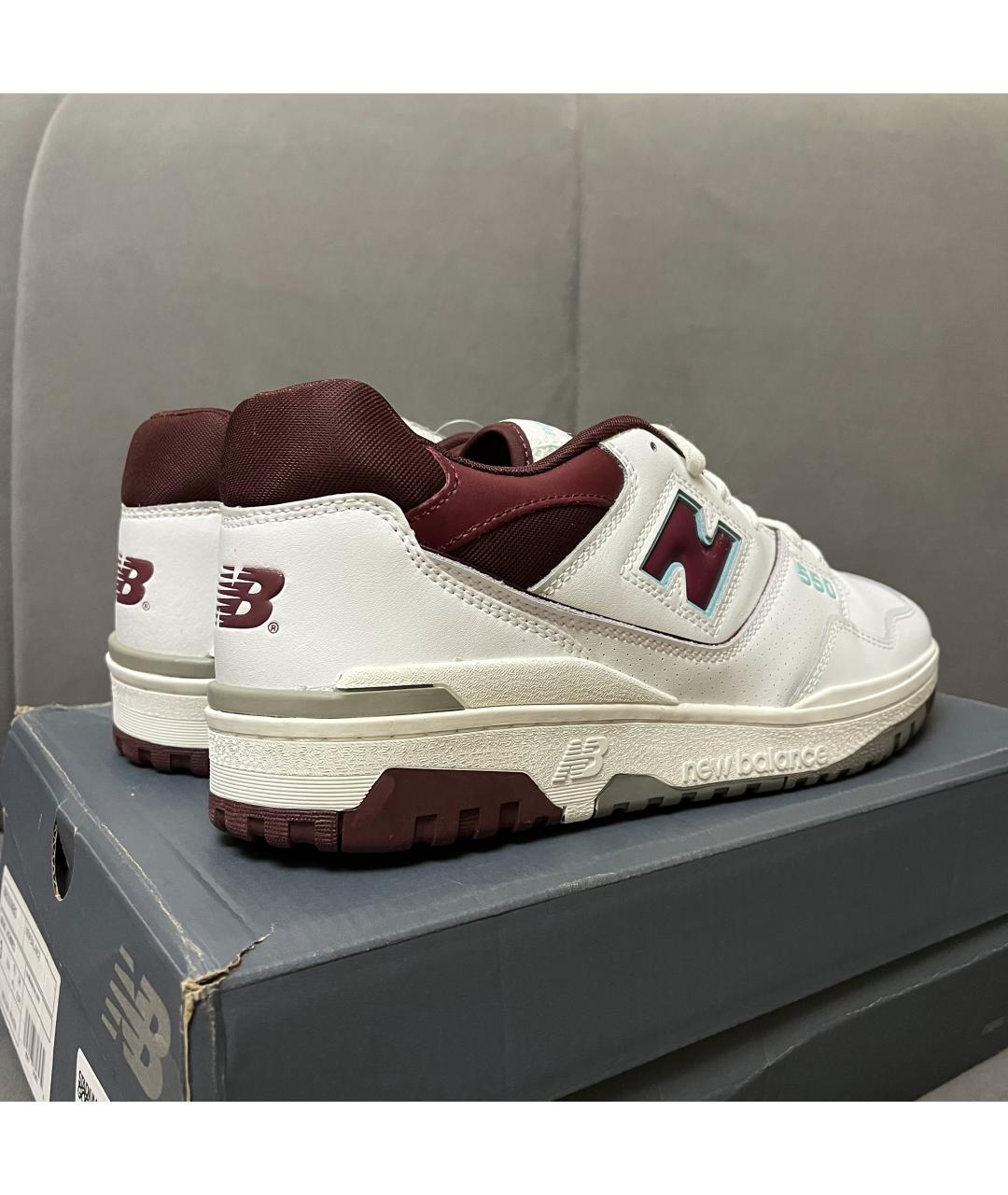 NEW BALANCE Белые кожаные низкие кроссовки / кеды, фото 7