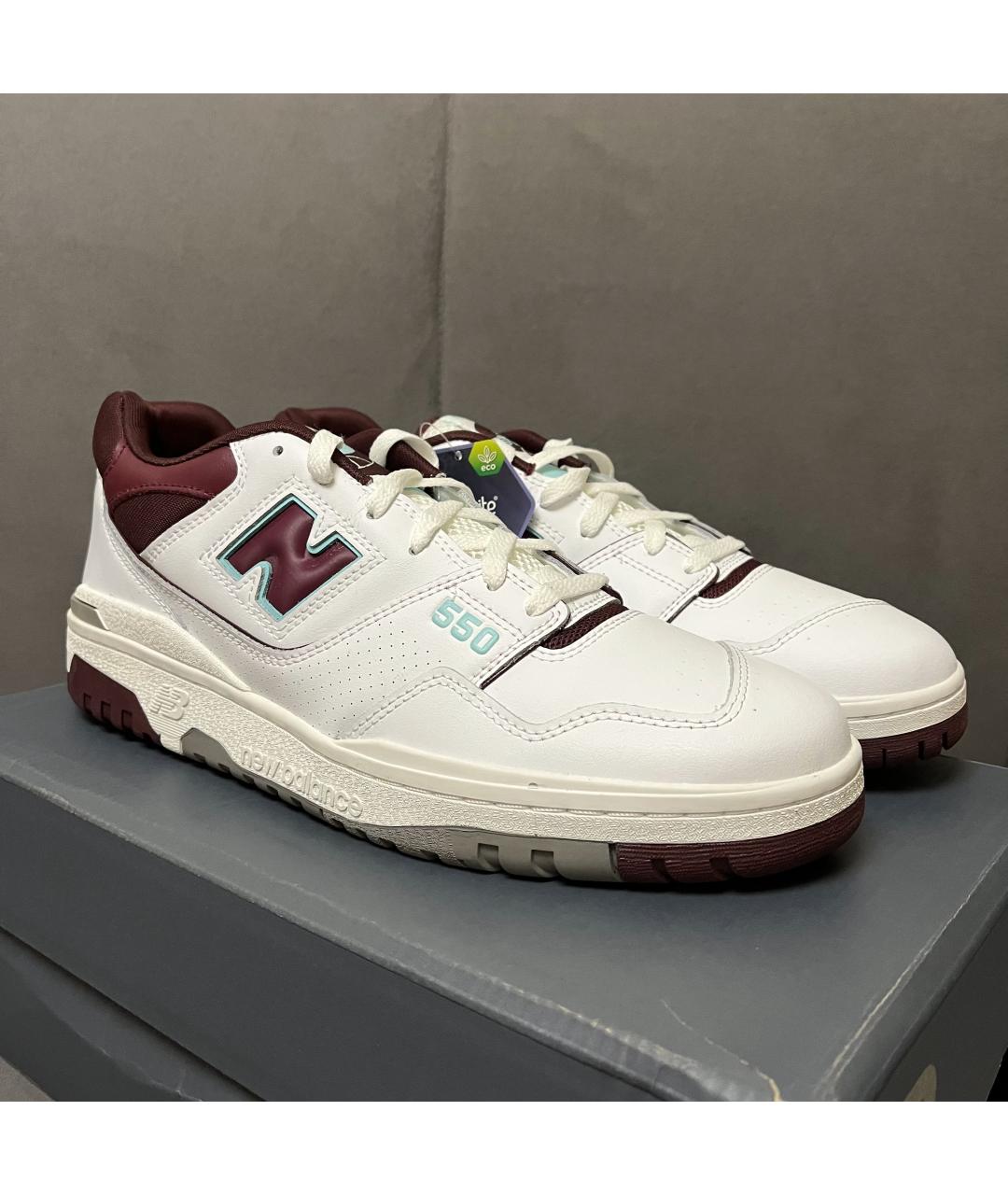 NEW BALANCE Белые кожаные низкие кроссовки / кеды, фото 3