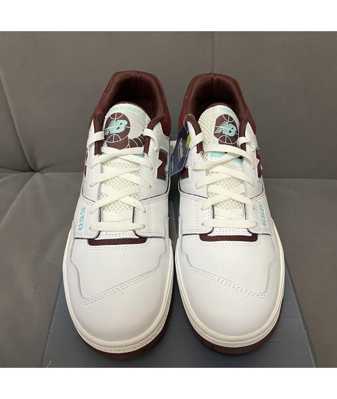NEW BALANCE Белые кожаные низкие кроссовки / кеды, фото 5