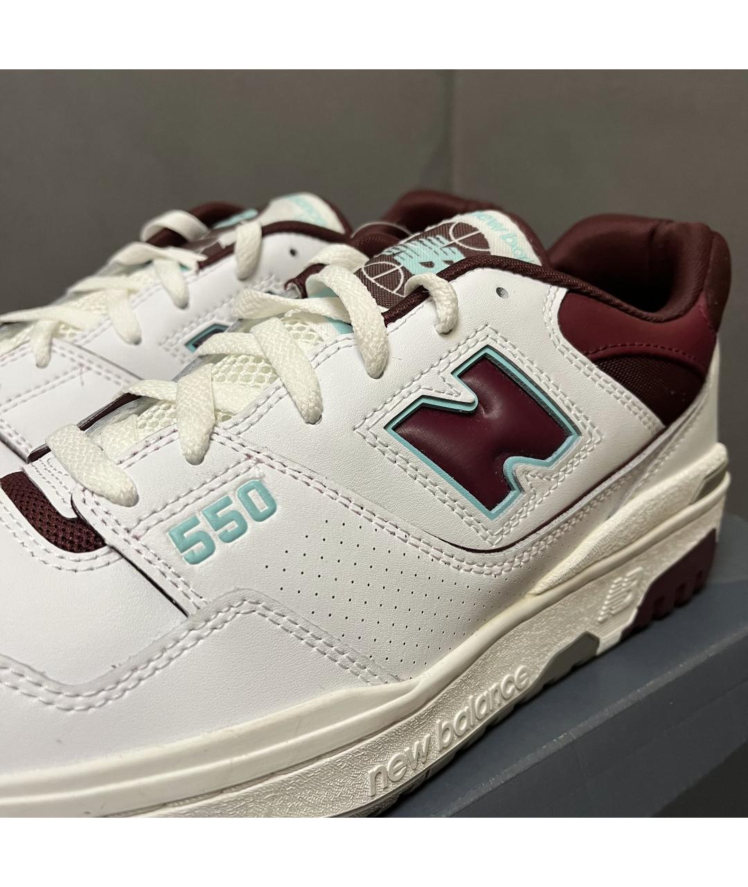 NEW BALANCE Белые кожаные низкие кроссовки / кеды, фото 6
