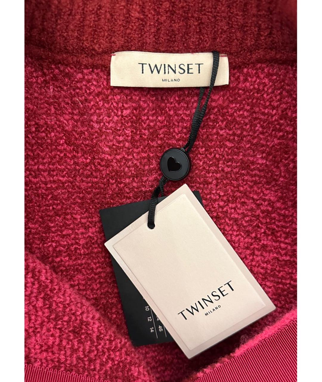 TWIN-SET Бордовое пальто, фото 4
