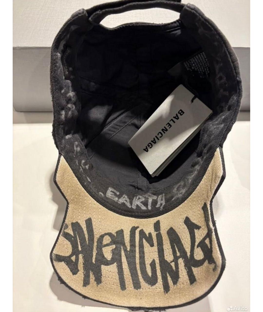 BALENCIAGA Черная хлопковая кепка, фото 3