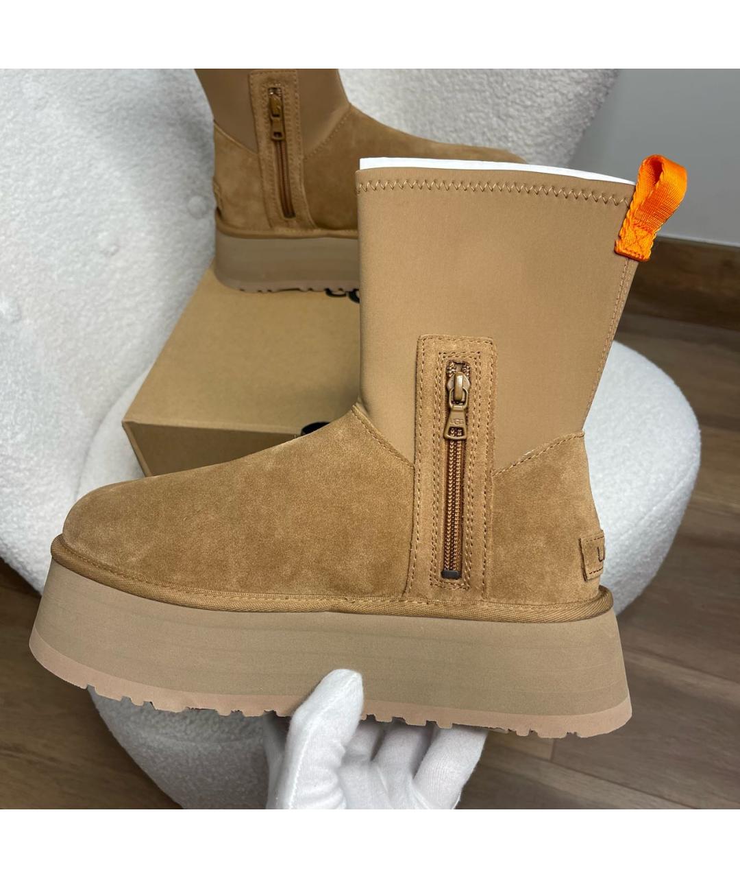 UGG AUSTRALIA Коричневые замшевые полусапоги, фото 3