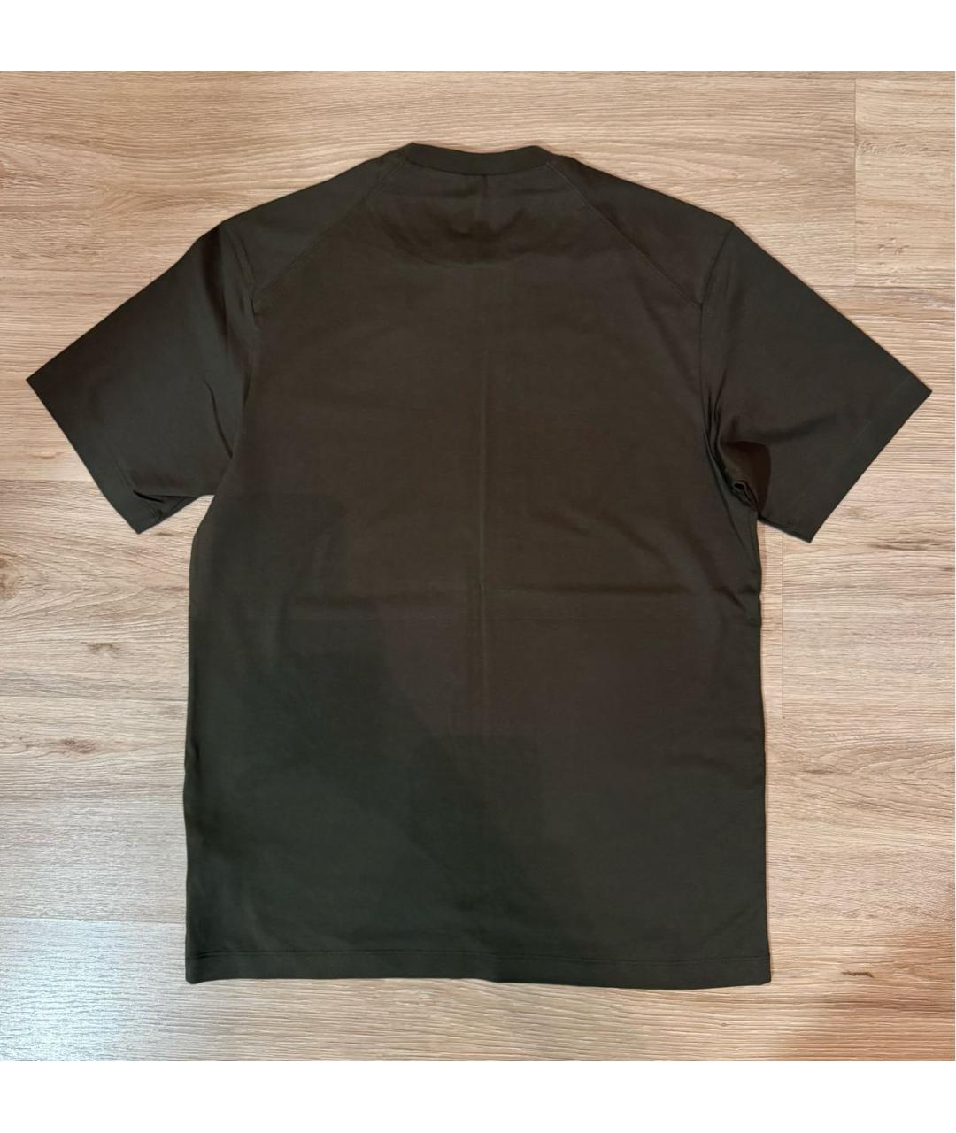 Y-3 Хаки хлопковая футболка, фото 3