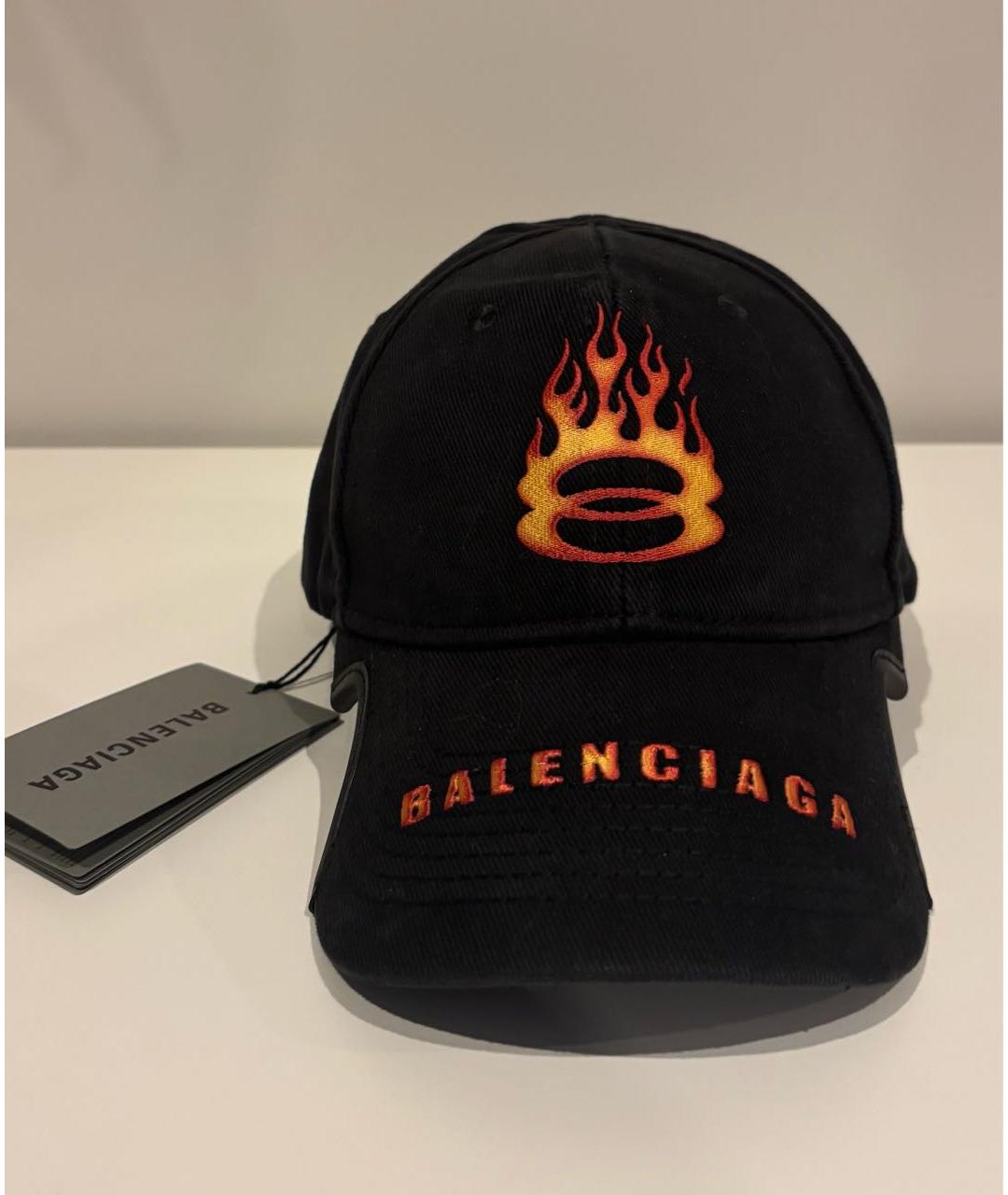 BALENCIAGA Черная хлопковая кепка, фото 3