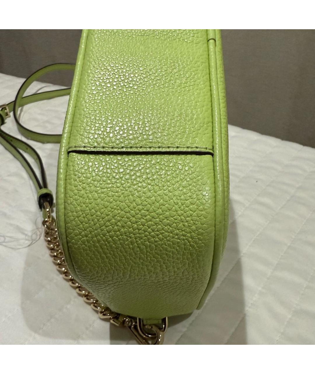 MICHAEL KORS Зеленая кожаная сумка через плечо, фото 5