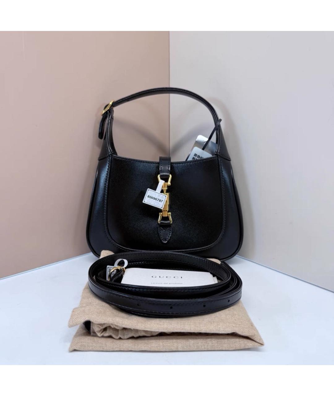 GUCCI Черная кожаная сумка с короткими ручками, фото 2