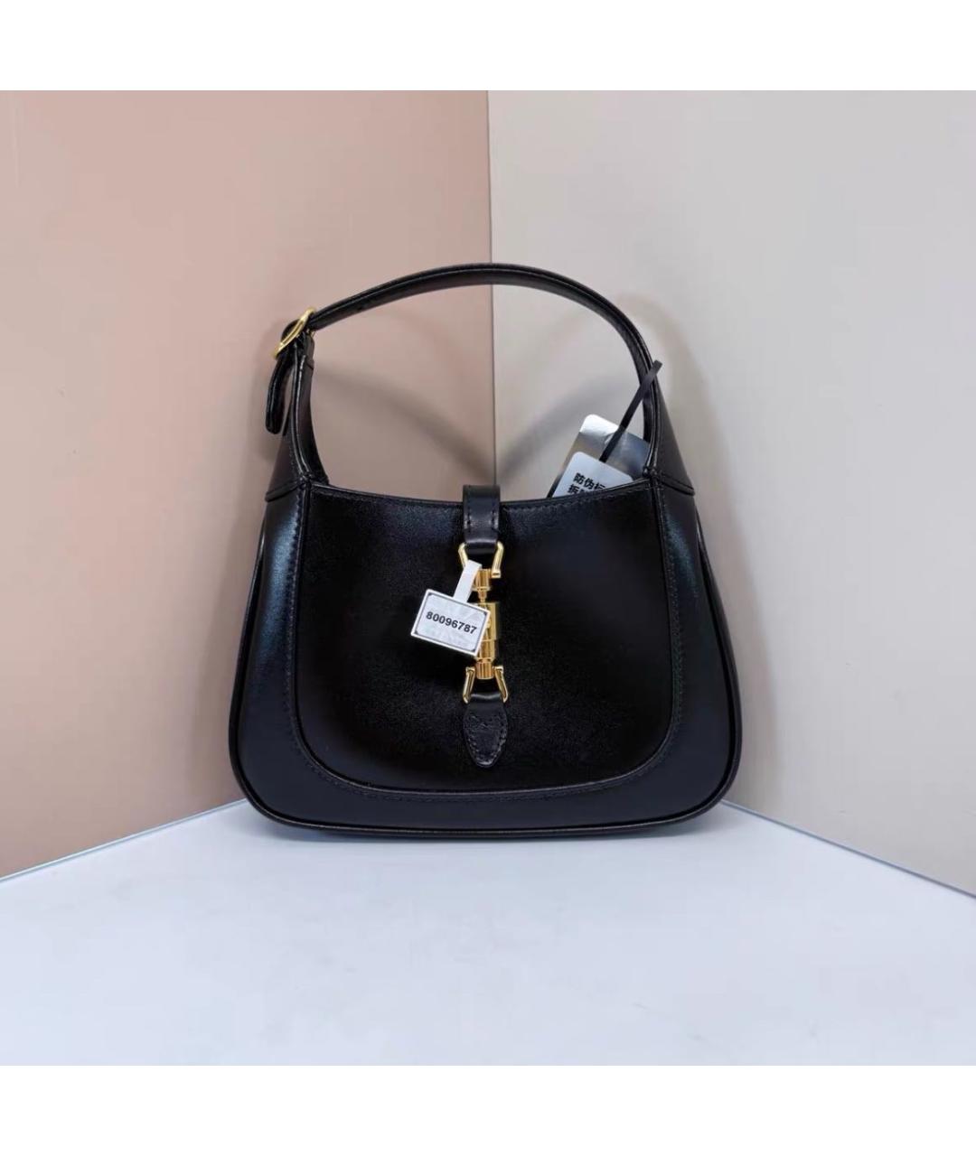 GUCCI Черная кожаная сумка с короткими ручками, фото 5