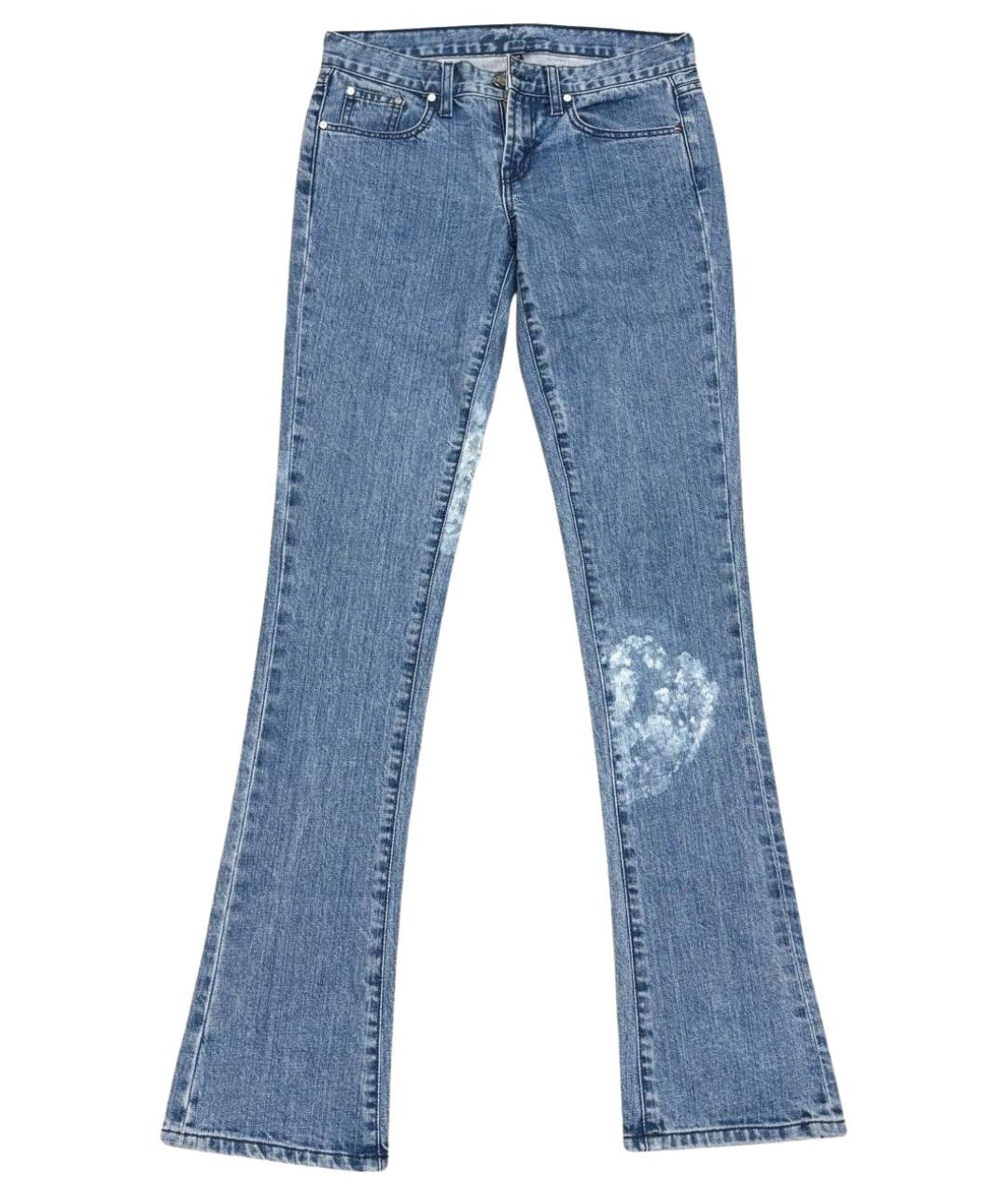 RALPH LAUREN Синие хлопковые джинсы клеш, фото 1