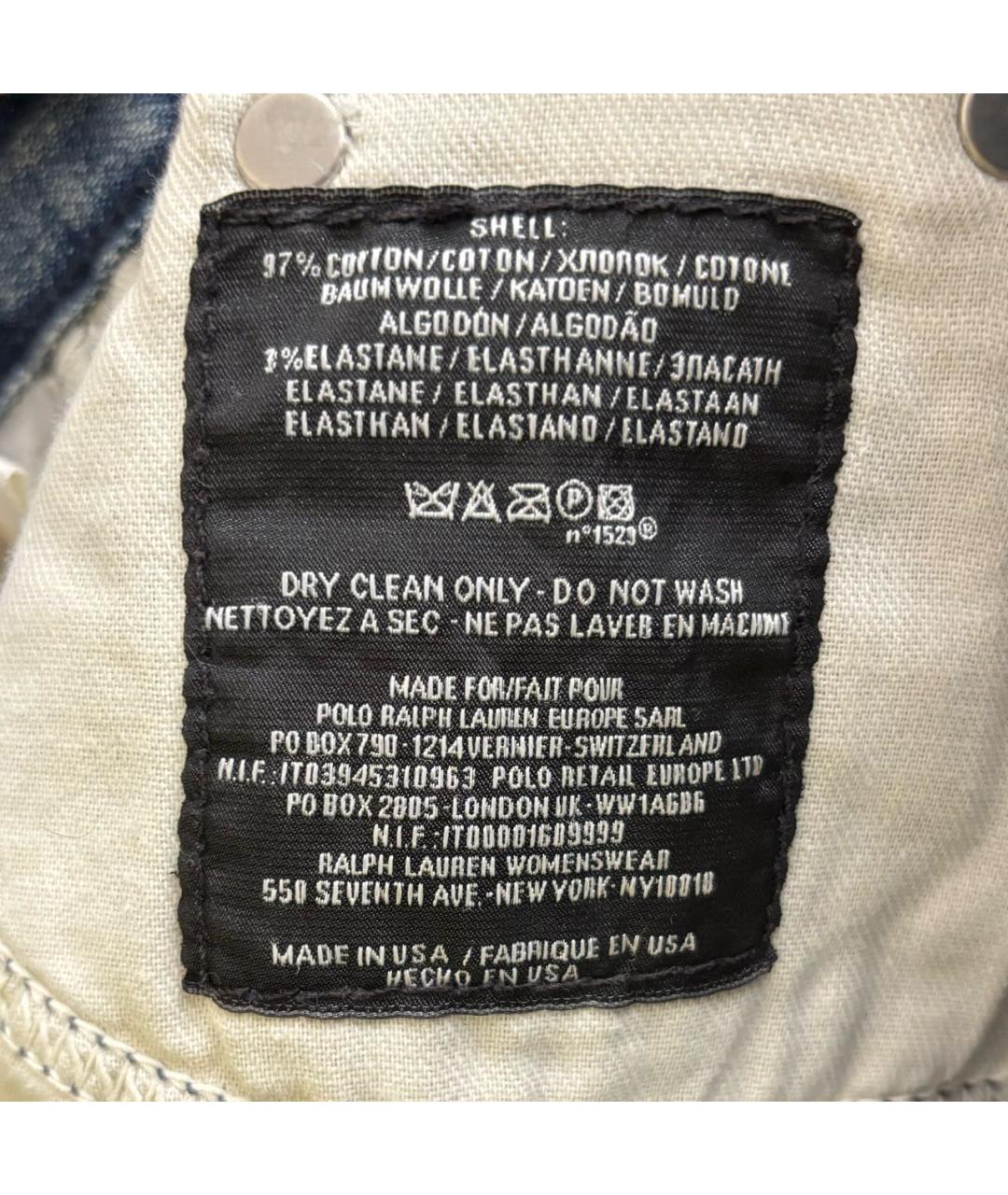 RALPH LAUREN Синие хлопковые джинсы клеш, фото 7
