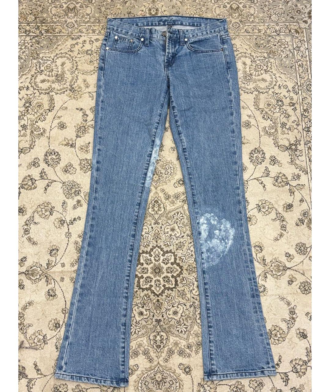 RALPH LAUREN Синие хлопковые джинсы клеш, фото 8