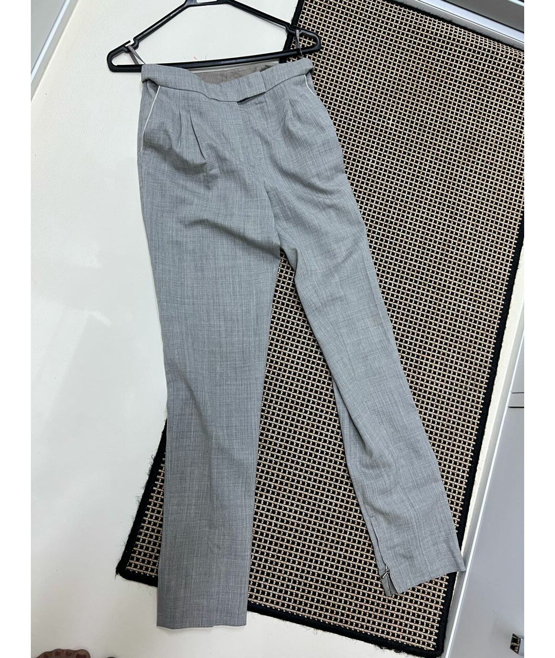 FABIANA FILIPPI Серые шерстяные прямые брюки, фото 8