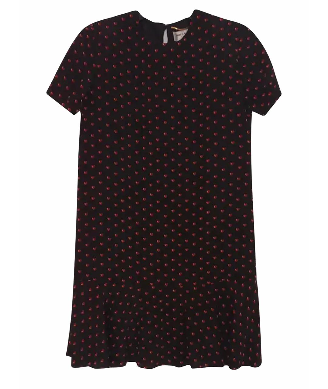 SAINT LAURENT Черное шелковое повседневное платье, фото 1