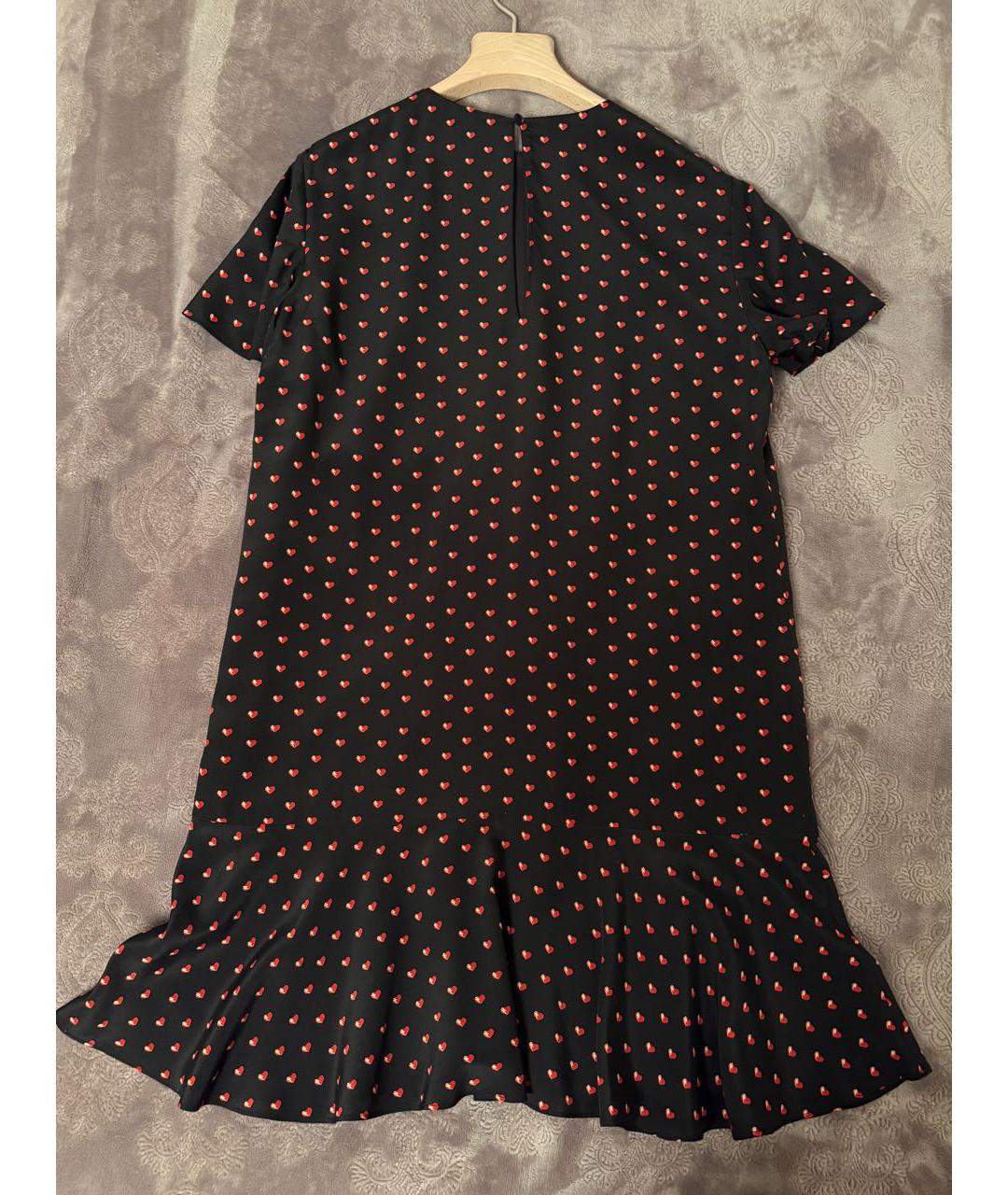 SAINT LAURENT Черное шелковое повседневное платье, фото 2