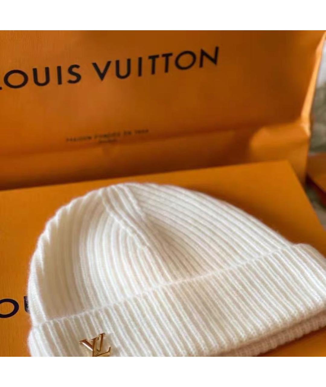 LOUIS VUITTON Белая шерстяная шапка, фото 2