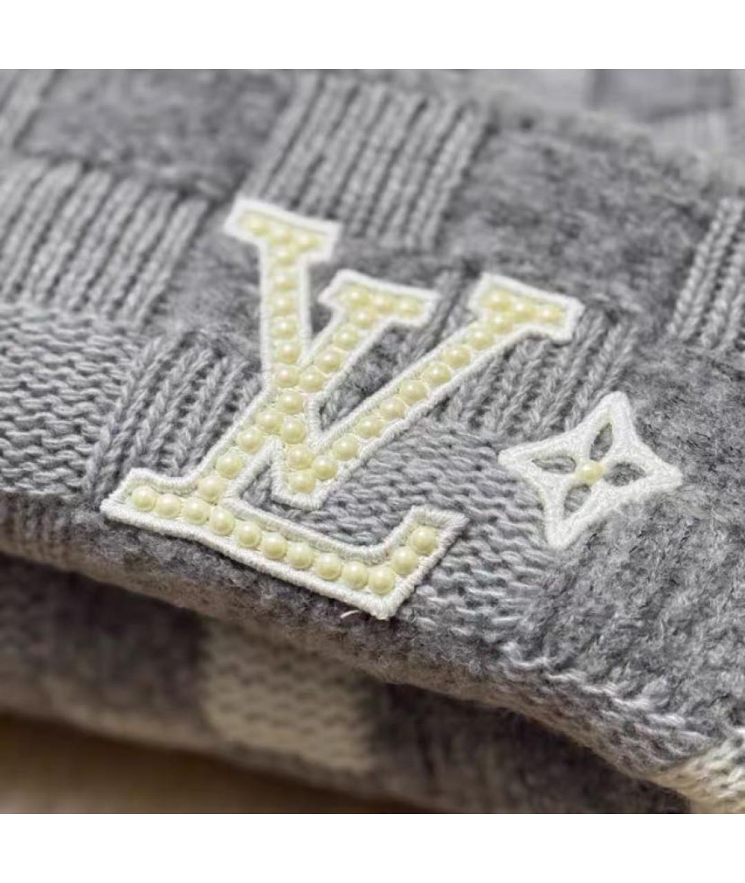 LOUIS VUITTON Серая шерстяная шапка, фото 4