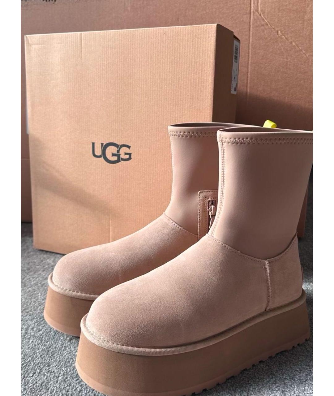 UGG AUSTRALIA Бежевые замшевые полусапоги, фото 3