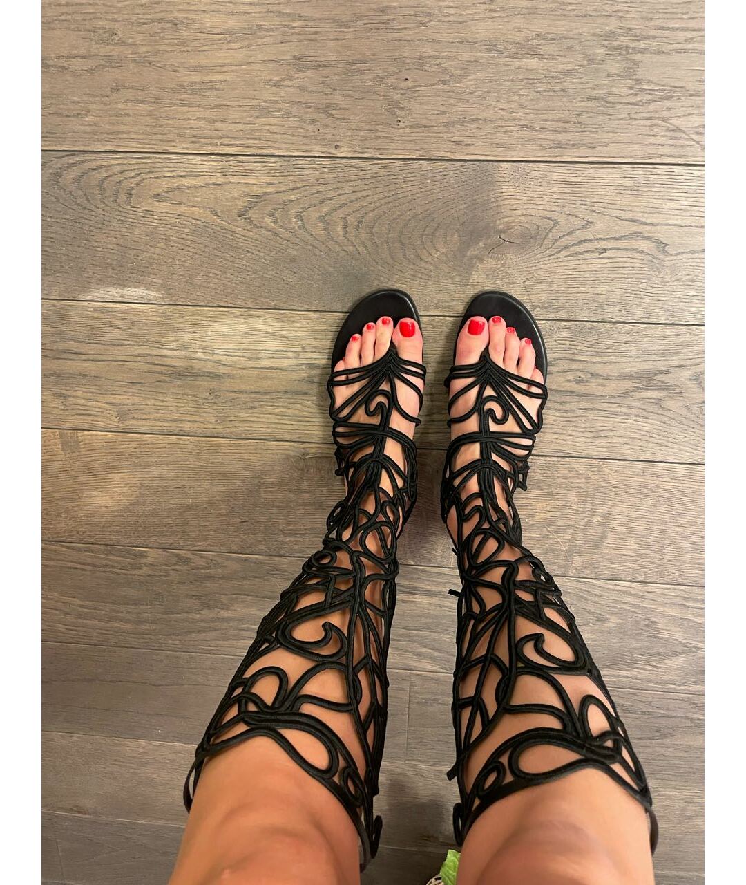ALBERTA FERRETTI Черные сандалии из экзотической кожи, фото 6