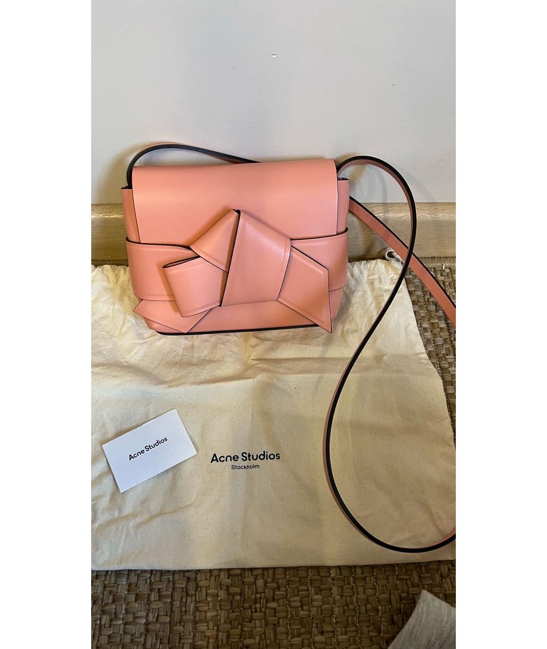 ACNE STUDIOS Розовая кожаная сумка через плечо, фото 6