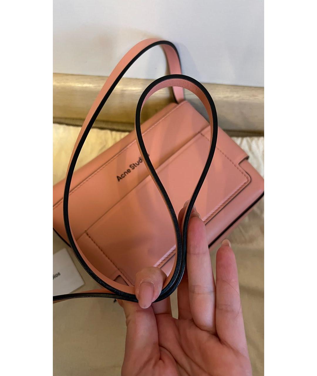 ACNE STUDIOS Розовая кожаная сумка через плечо, фото 2