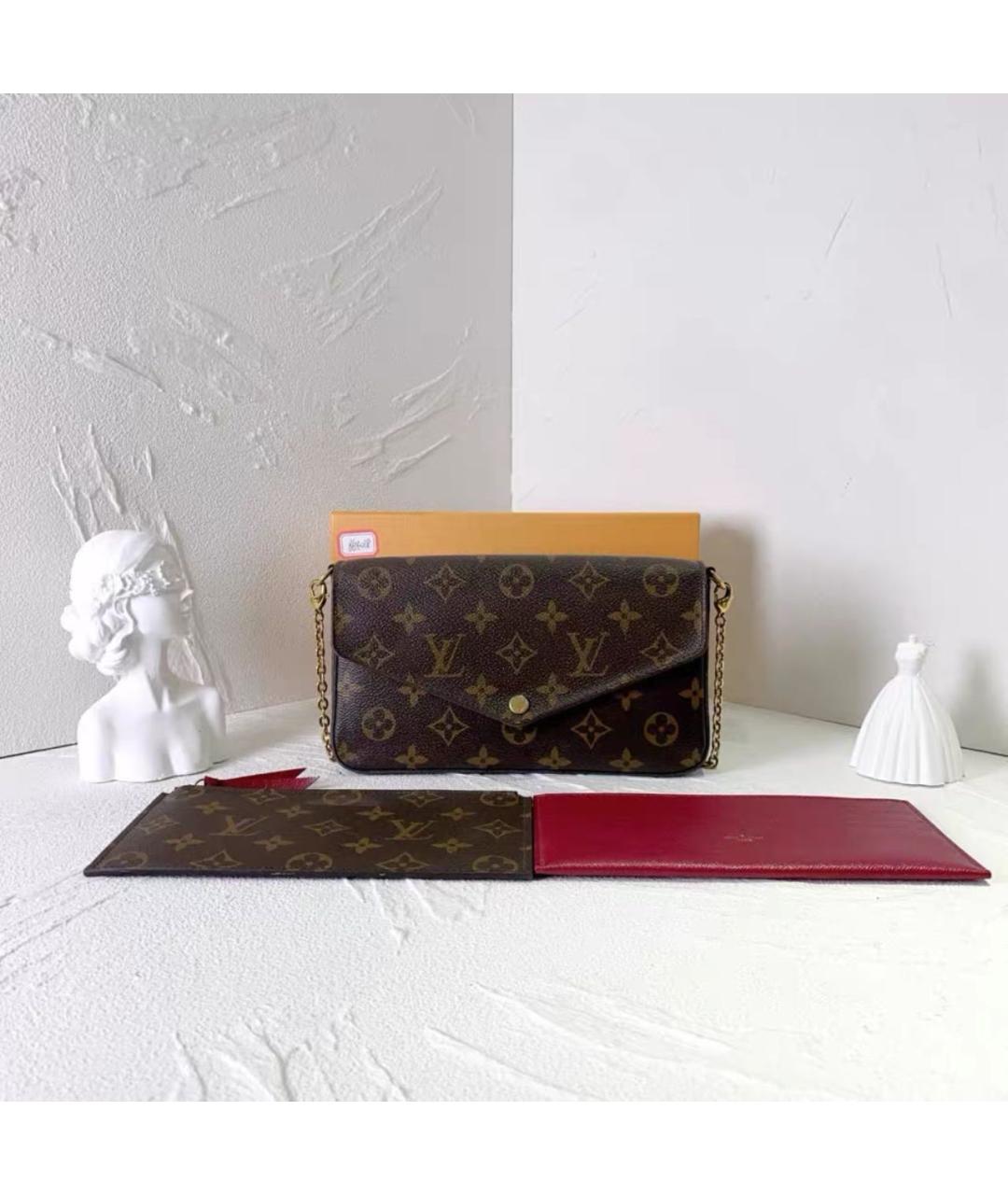 LOUIS VUITTON Коричневая кожаная сумка с короткими ручками, фото 2