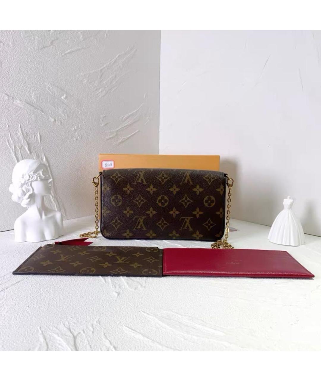 LOUIS VUITTON Коричневая кожаная сумка с короткими ручками, фото 4