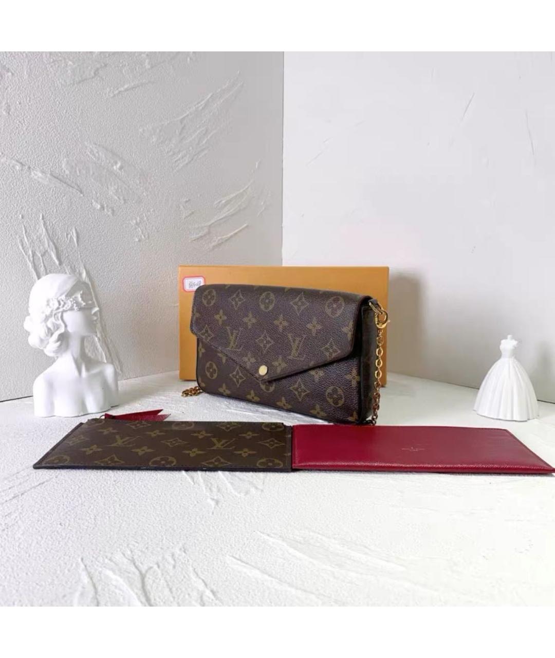LOUIS VUITTON Коричневая кожаная сумка с короткими ручками, фото 3