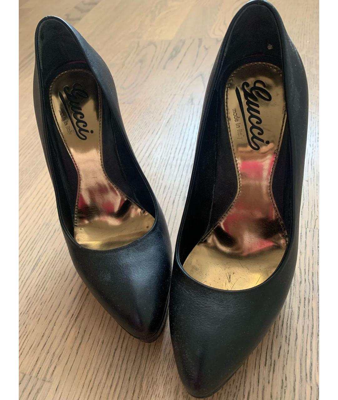 GUCCI Черные кожаные туфли, фото 2