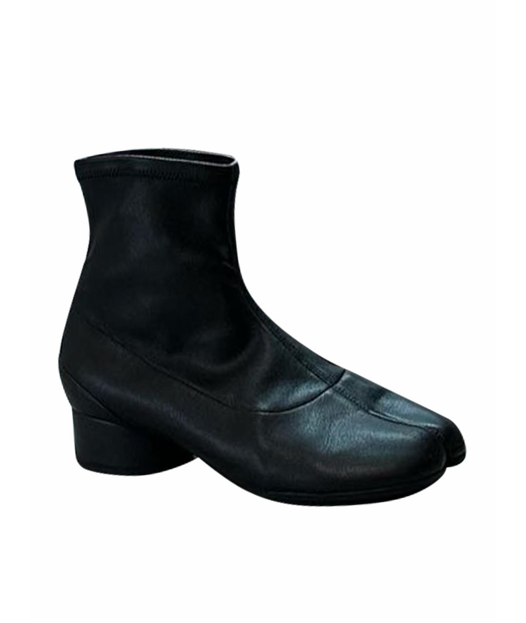 MAISON MARGIELA Черные кожаные ботильоны, фото 1