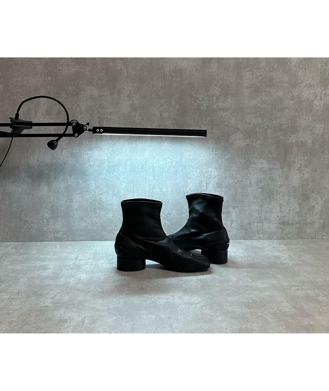 MAISON MARGIELA Черные кожаные ботильоны, фото 3