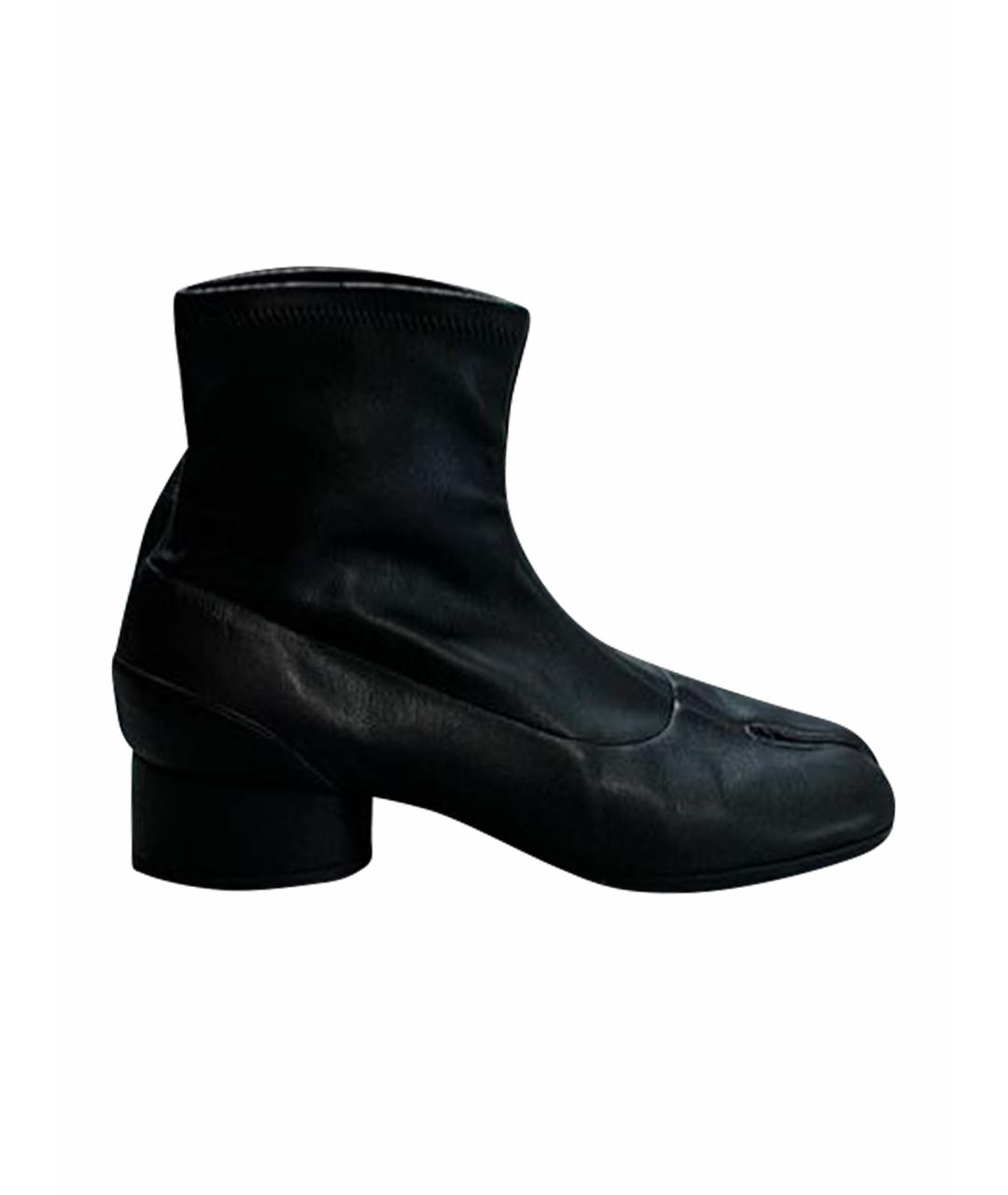 MAISON MARGIELA Черные кожаные высокие ботинки, фото 7