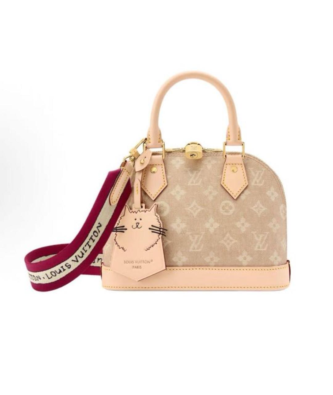 LOUIS VUITTON Бежевая кожаная сумка с короткими ручками, фото 1