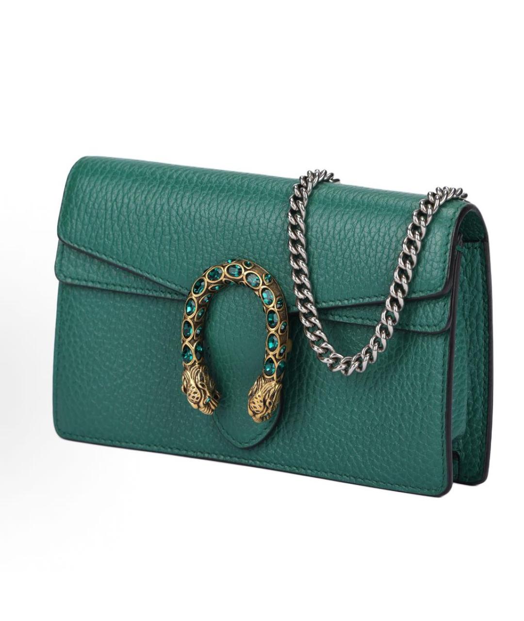GUCCI Зеленая кожаная сумка через плечо, фото 2