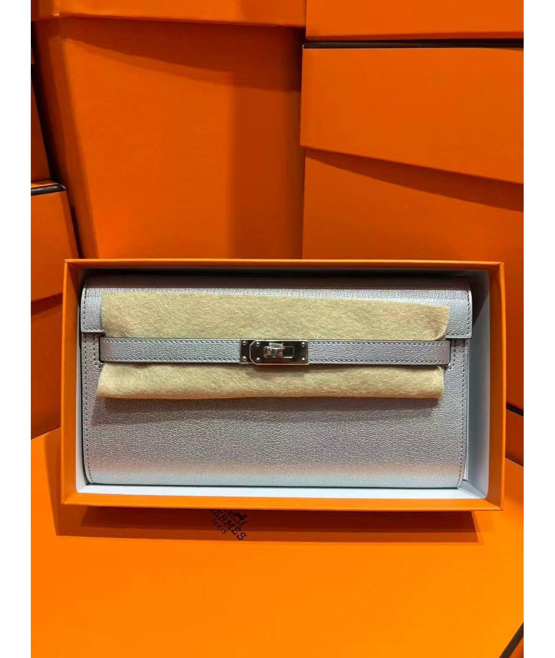 HERMES Серебряная кожаная сумка через плечо, фото 4