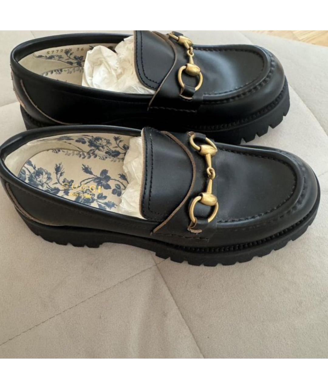GUCCI Черные кожаные лоферы, фото 7