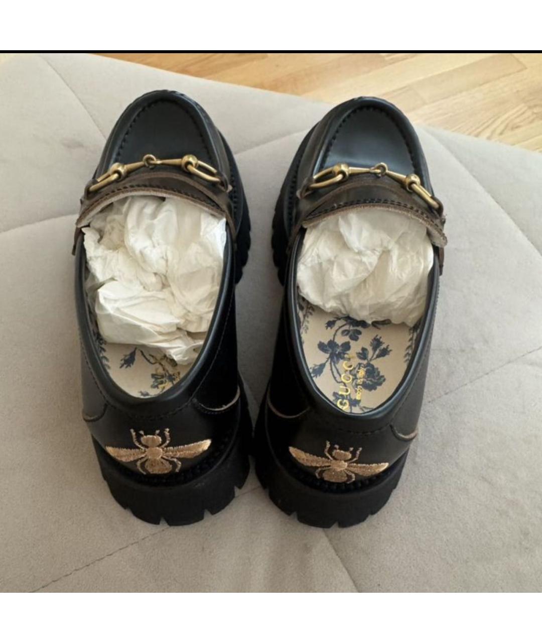GUCCI Черные кожаные лоферы, фото 3