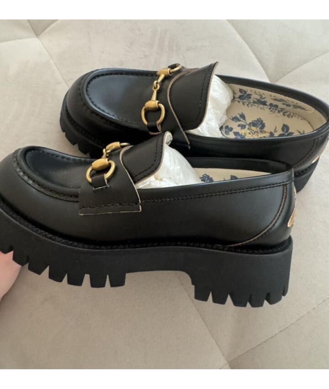 GUCCI Черные кожаные лоферы, фото 8