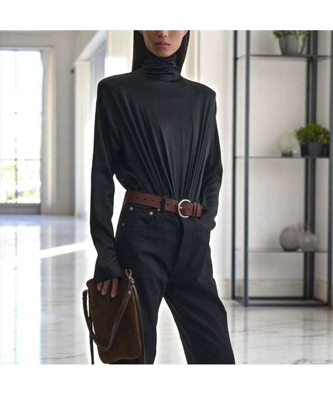 PHOEBE PHILO Черная шелковая водолазка, фото 3