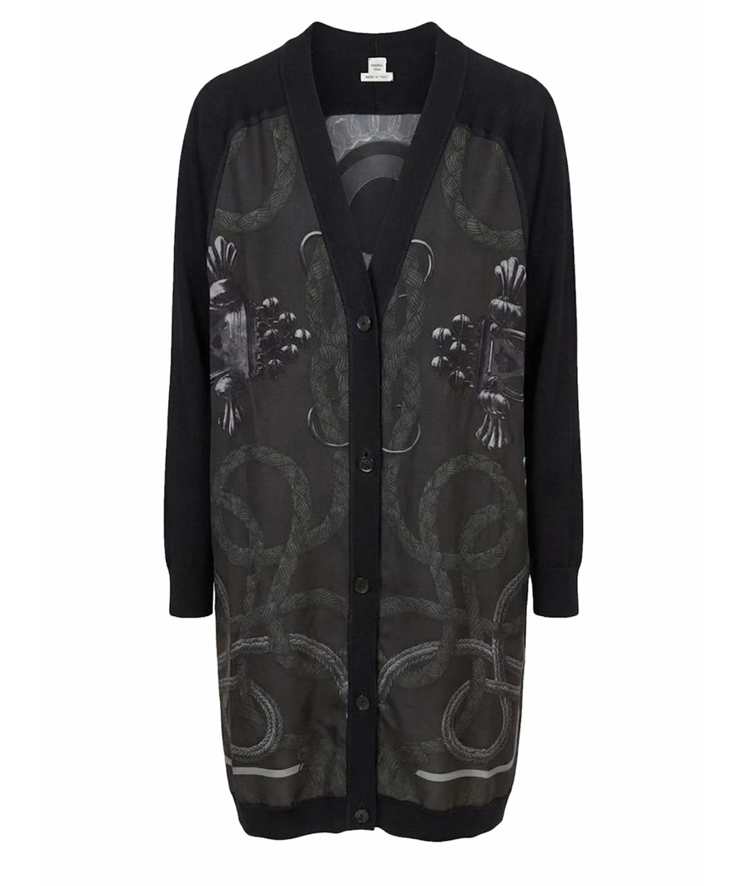 HERMES Черный шелковый кардиган, фото 1