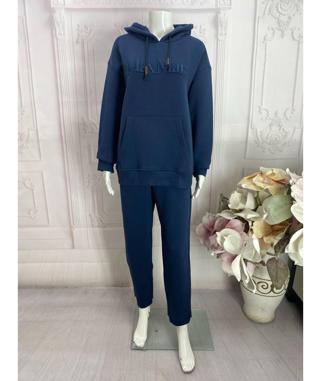 'S MAX MARA Темно-синий хлопко-эластановый спортивные костюмы, фото 5