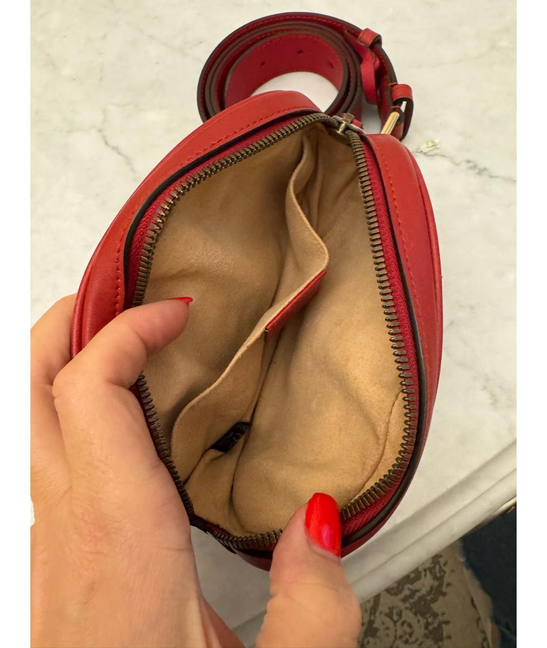 GUCCI Красная кожаная поясная сумка, фото 4
