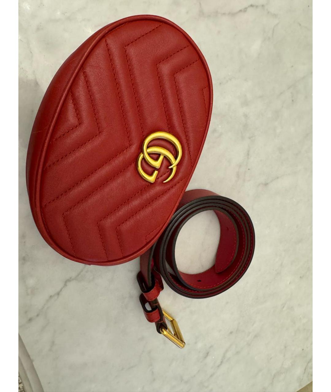 GUCCI Красная кожаная поясная сумка, фото 5