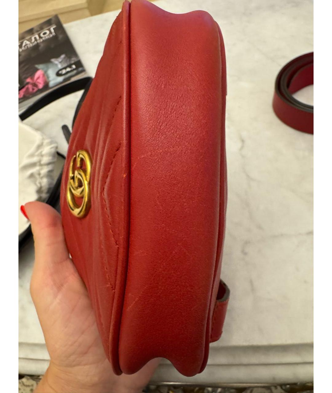 GUCCI Красная кожаная поясная сумка, фото 3