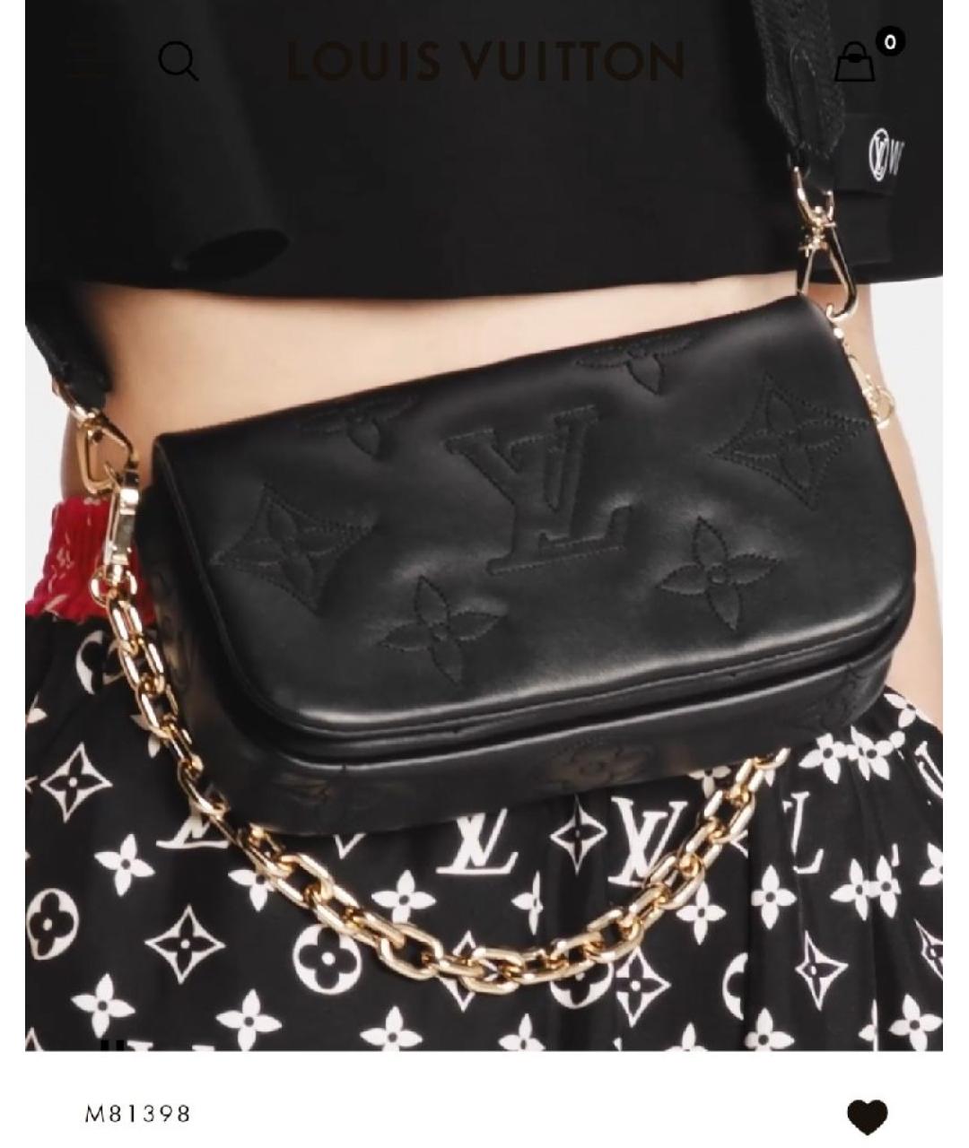 LOUIS VUITTON Черная кожаная сумка через плечо, фото 9