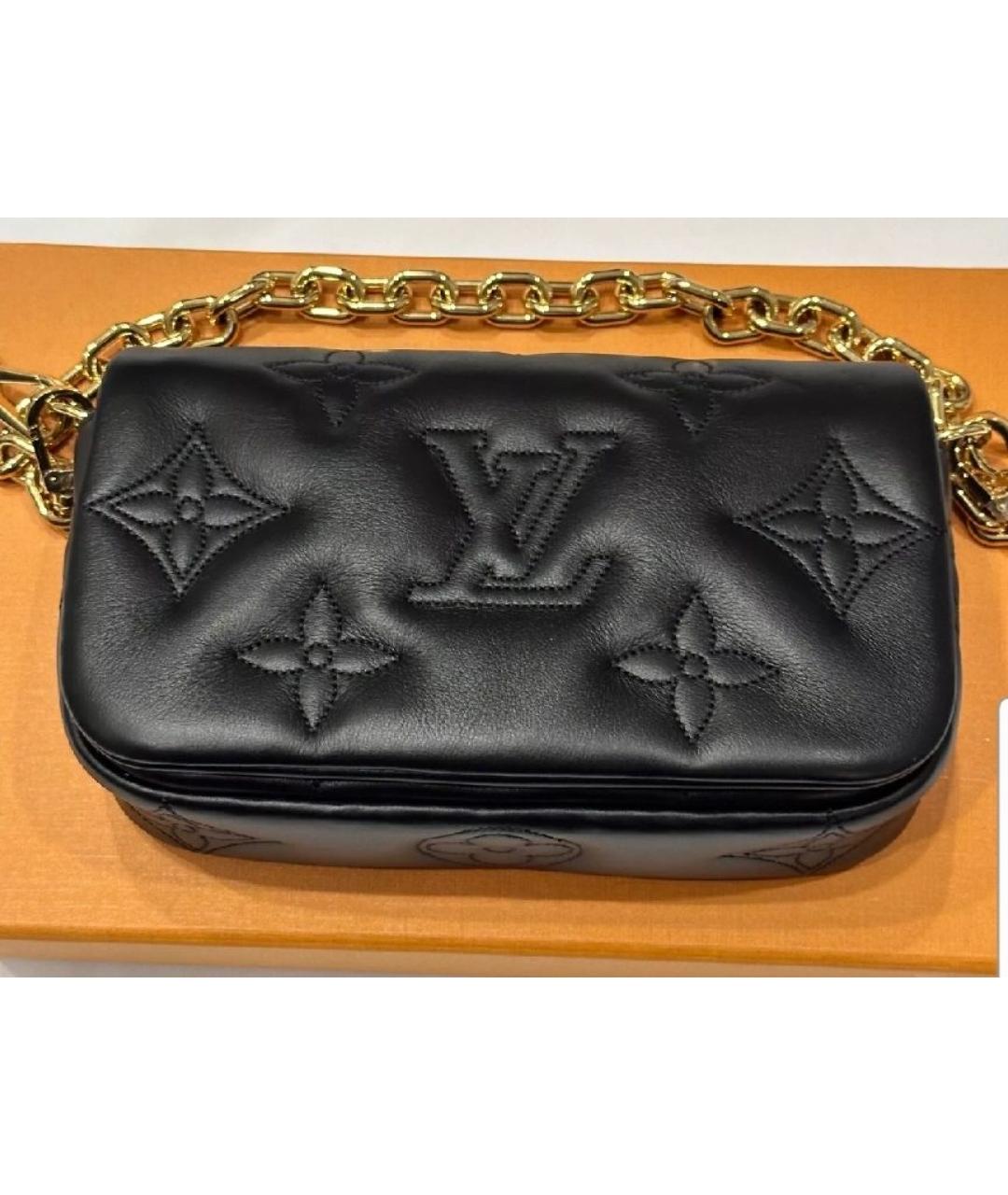 LOUIS VUITTON Черная кожаная сумка через плечо, фото 2