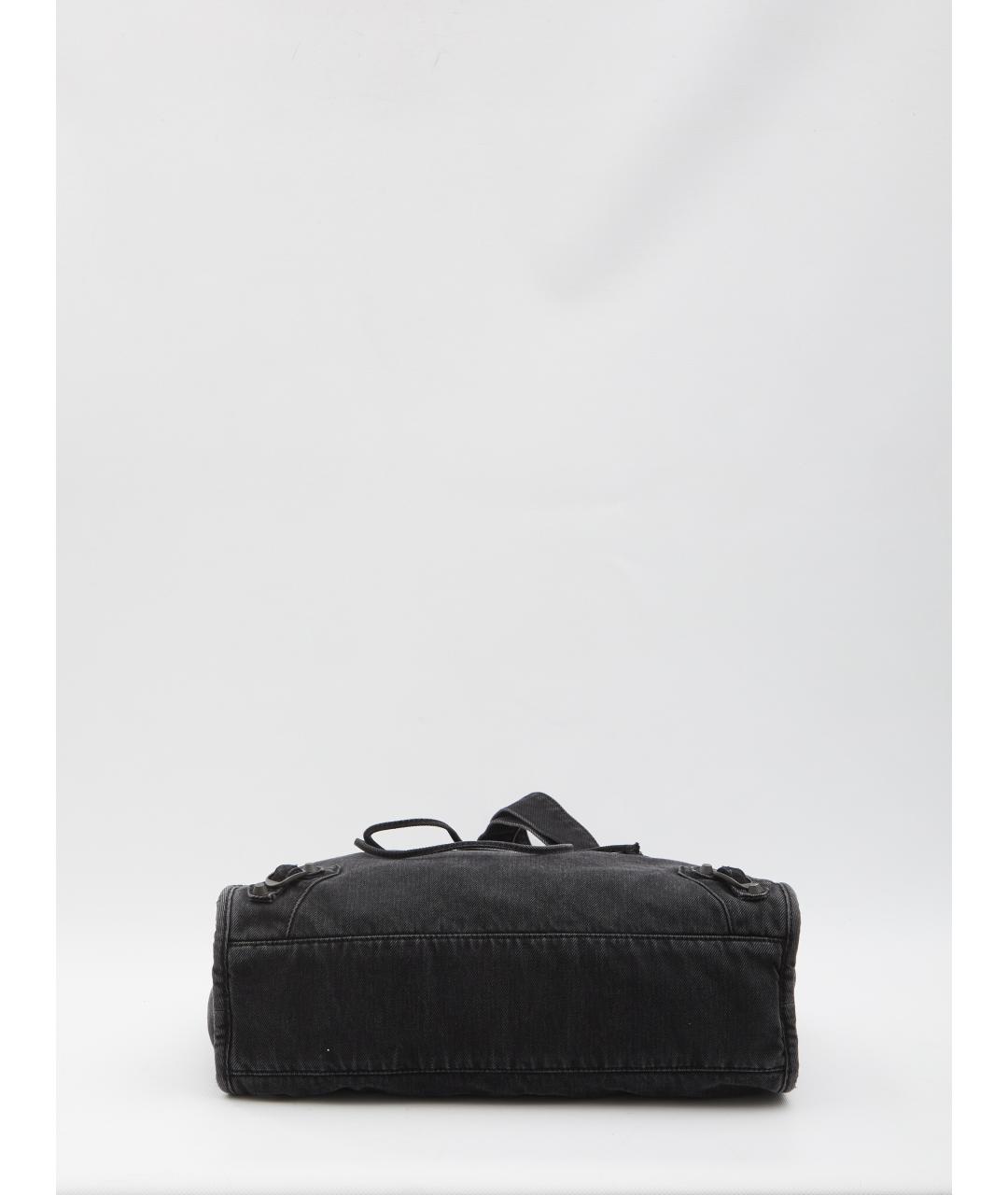 BALENCIAGA Черная хлопковая сумка тоут, фото 3