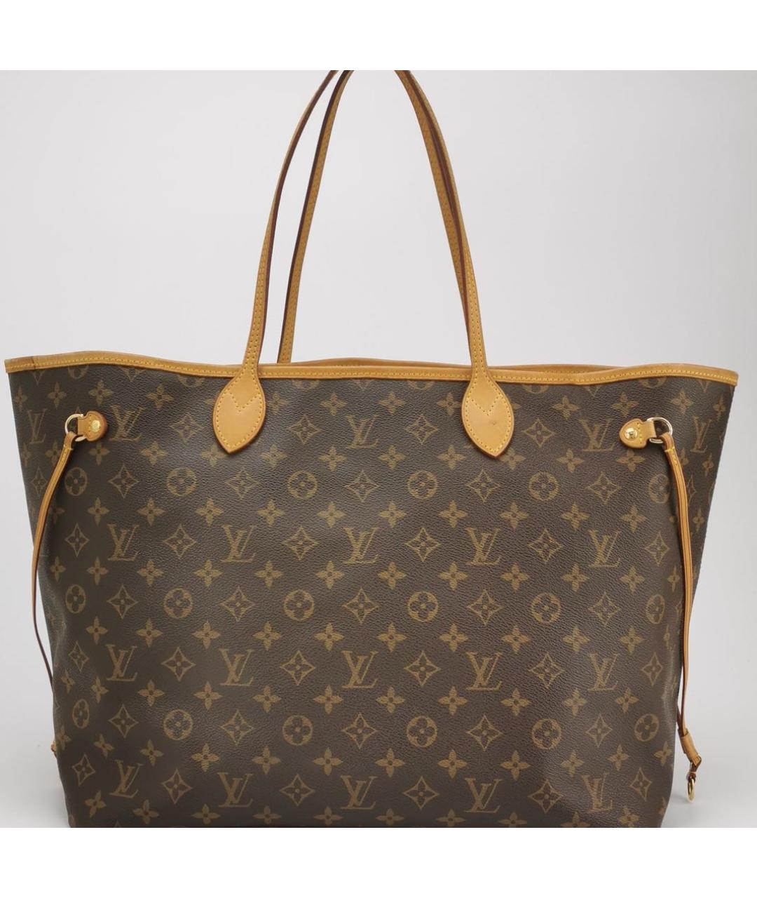 LOUIS VUITTON Коричневая кожаная сумка тоут, фото 3